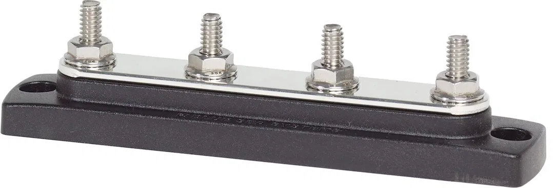 2303-BSS – BLUE SEA Busbar, Common Busbar 4 Stud Terminal 300 Volts AC/ 48 Volts DC 130 Amps AC/ 150 Amps DC Reinforc...